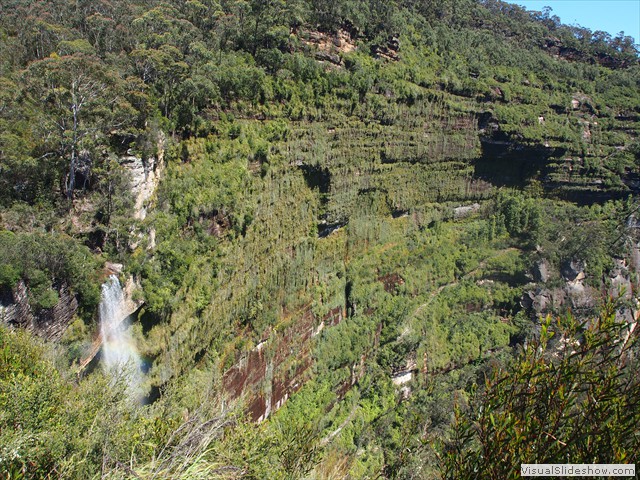 Bridal Veil Falls and vertical garden near Govetts Leap 