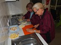 ...Coral and Wendy dice with the cheese...