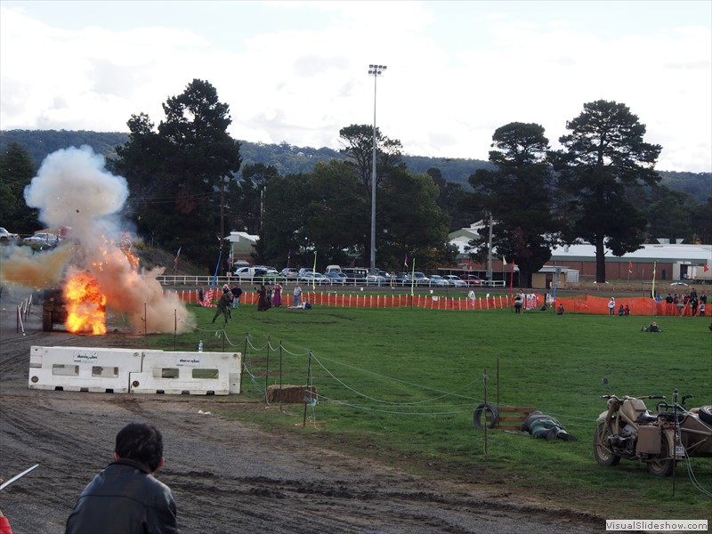 ...the Stuart tank takes a direct hit!...