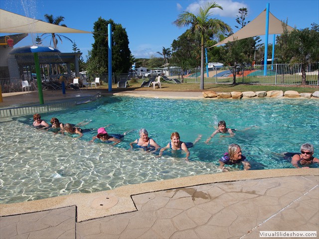 Welcome to Norah Head Aquarobics with Janet the CEO- Chief Entertainment Officer...