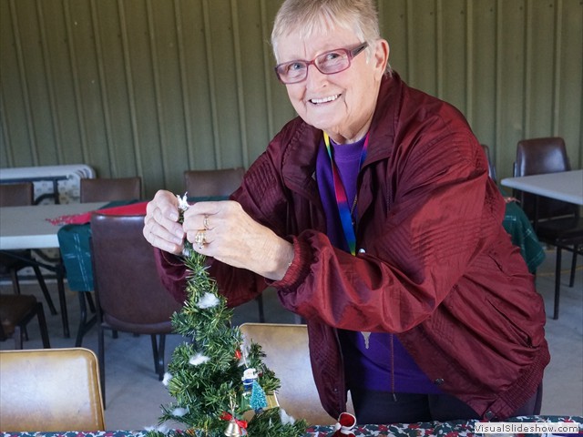 ...decorating the tables...