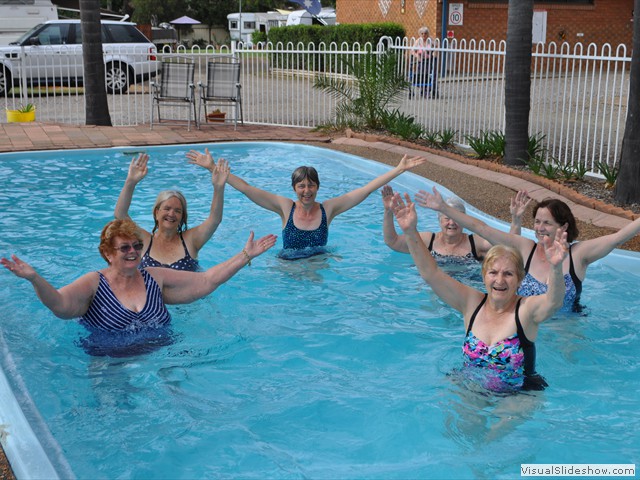 Janet's famous aqua-aerobics session