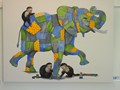 ...monkey patchwork elephant...(art)...