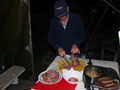 Bill carving some winnings from last night...