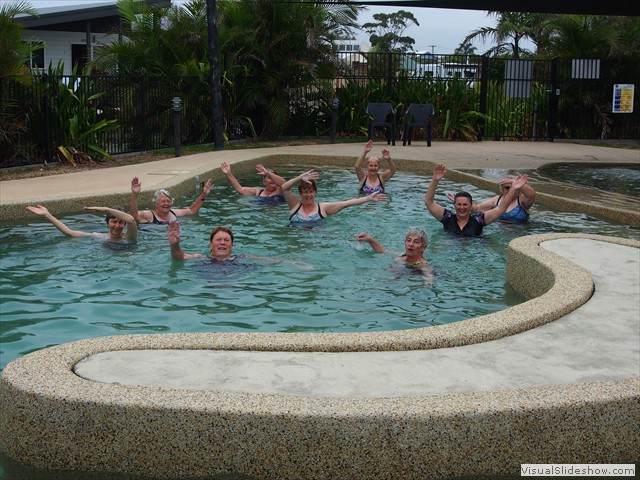 Janet's aqua-aerobics every morning