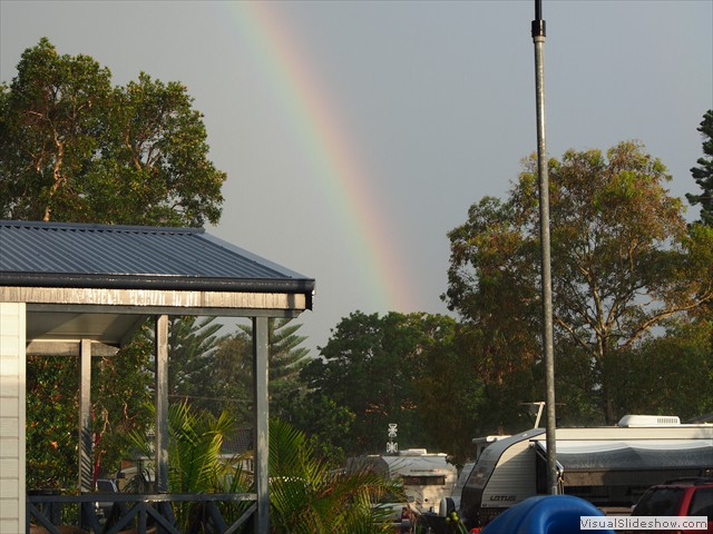 A rainbow ending on Ray & Helen's van!