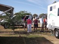 Good-byes at the hitching rail at Bungendore